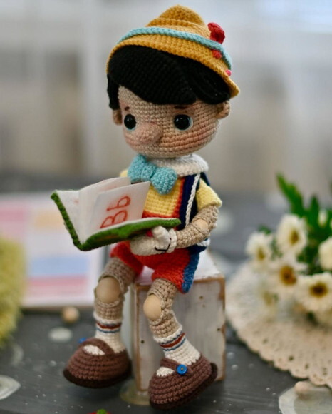 Boneco Pinóquio em Amigurumi/croche
