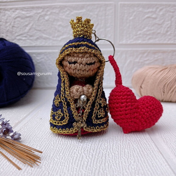 Chaveiro Nossa Senhora Aparecida Amigurumi