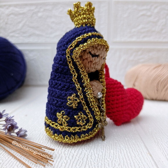 Chaveiro Nossa Senhora Aparecida Amigurumi