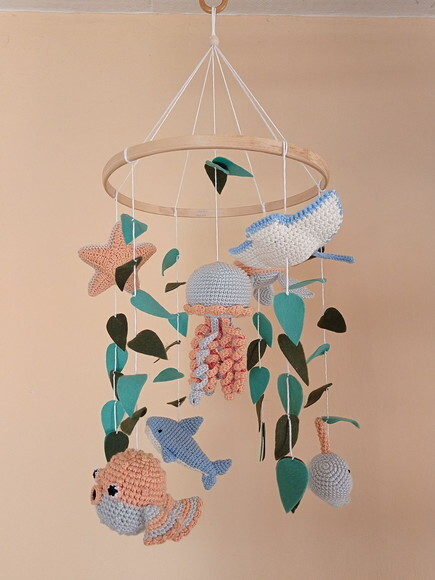 Móbile para Berço em Amigurumi (fundo do Mar)