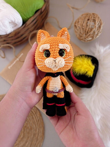 o Gato de Botas em Amigurumi