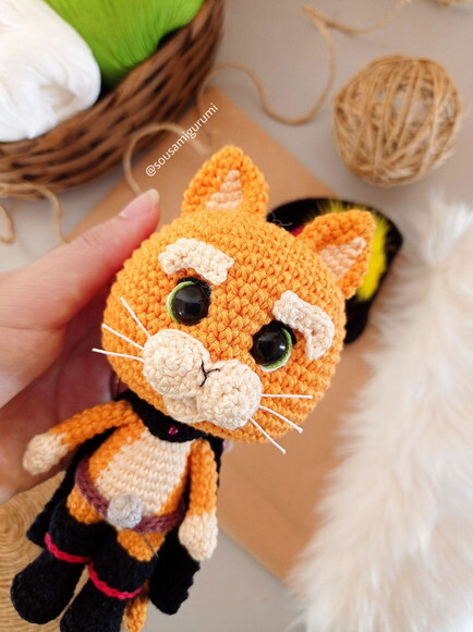 o Gato de Botas em Amigurumi
