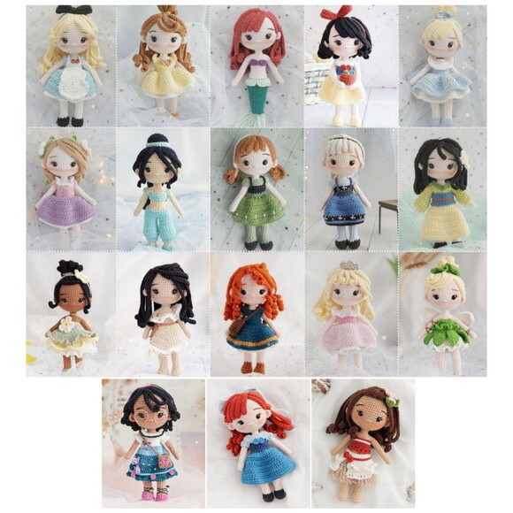Princesas da Disney em Amigurumi