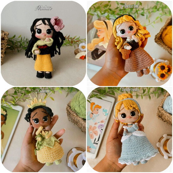 Princesas da Disney em Amigurumi