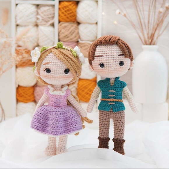 Rapunzel e Flyn (amigurumi)