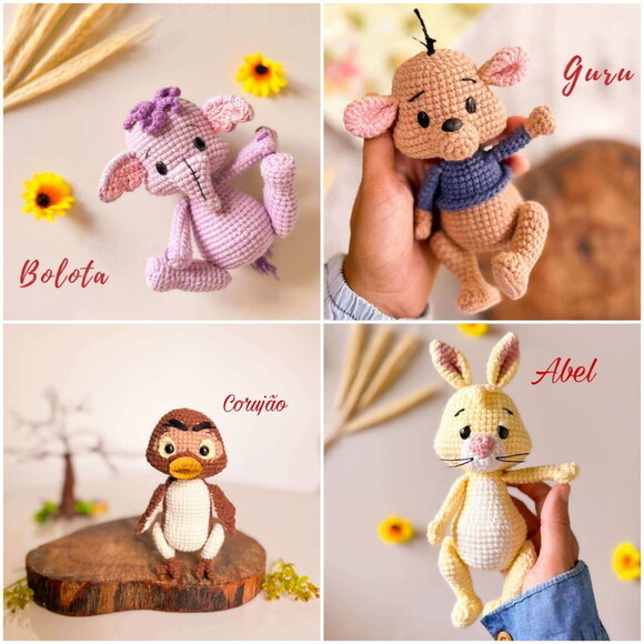 Turma do Ursinho Pooh em Amigurumi/crochê