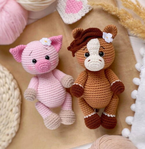 Animais da Fazenda Amigurumi/crochê