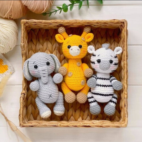 Animais do Safári em Amigurumi