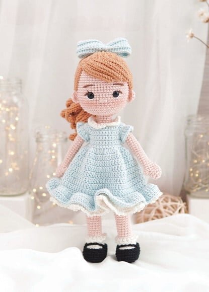 Boneca Nina em Amigurumi/crochê
