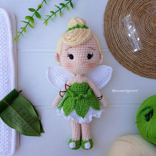 Boneca Tinkerbell (sininho) Amigurumi