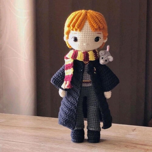 Boneco Rony Weasley em Amigurumi