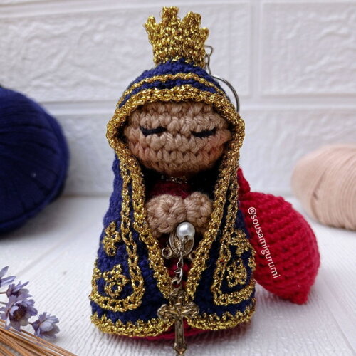 Chaveiro Nossa Senhora Aparecida Amigurumi