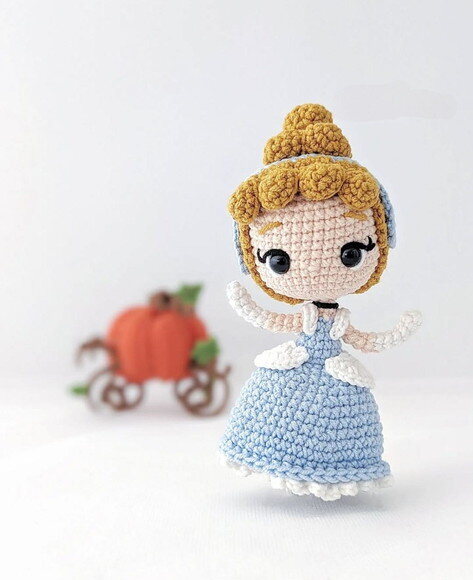 Cinderela, Kit com 6 Itens Amigurumi/crochê