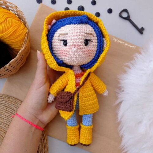 Kit Coraline, Gato e Squid Amigurumi