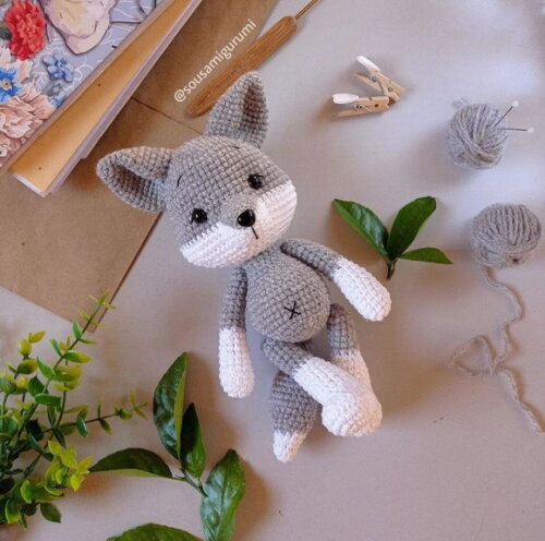 Lobo Amigurumi Nicho Quarto de Bebê