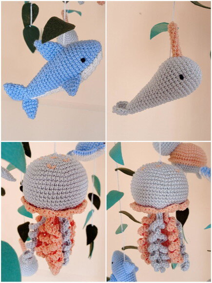 Móbile para Berço em Amigurumi (fundo do Mar)