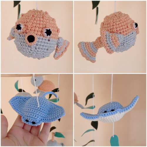 Móbile para Berço em Amigurumi (fundo do Mar)