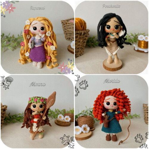 Princesas da Disney em Amigurumi