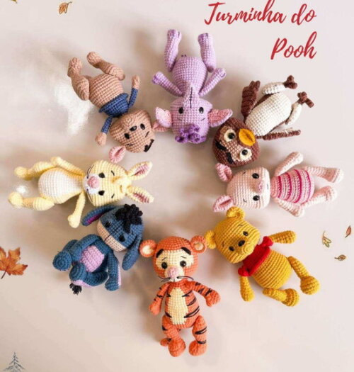 Turma do Ursinho Pooh em Amigurumi/crochê