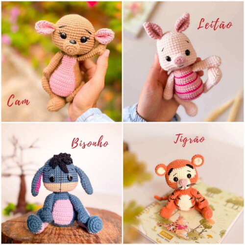 Turma do Ursinho Pooh em Amigurumi/crochê