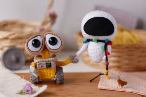 Wall-e e Eva em Amigurumi