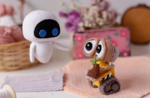 Wall-e e Eva em Amigurumi