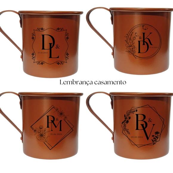 20 Canecas Moscow Mule Cobre Alumínio Personalizadas 350ml