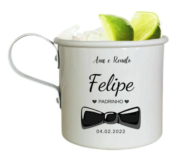 50 Canecas Moscow Mule Branca Alumínio Personalizadas