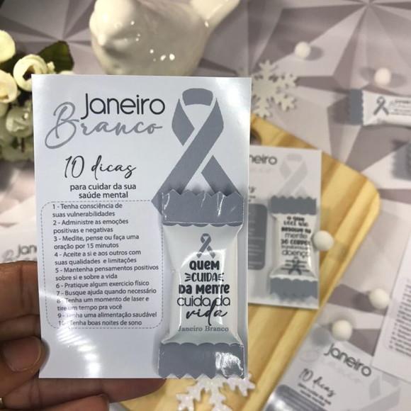 Card com Bala Janeiro Branco