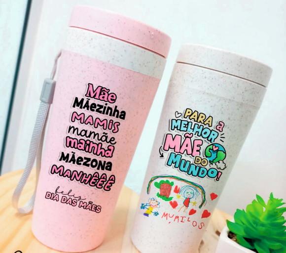 Copo Fibra de Bambu 350ml Personalizado Térmico