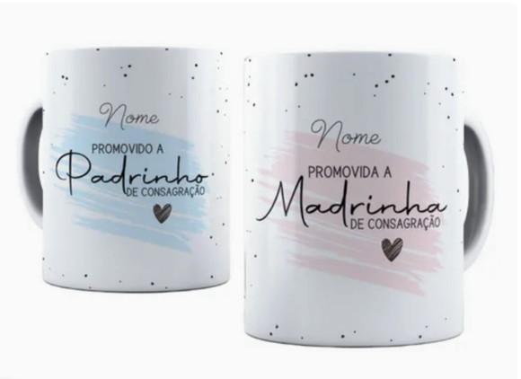 Kit 2 Caneca Padrinhos Consagração