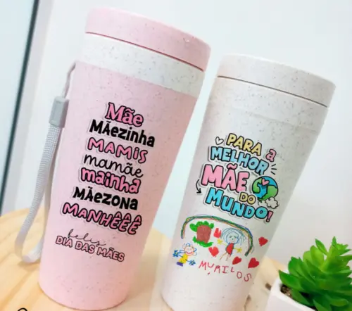 Copo Fibra de Bambu 350ml Personalizado Térmico