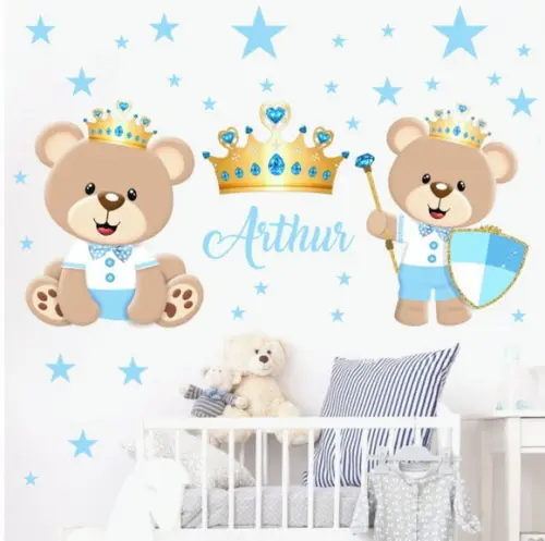 Adesivo de Parede Infantil Ursinho Príncipe