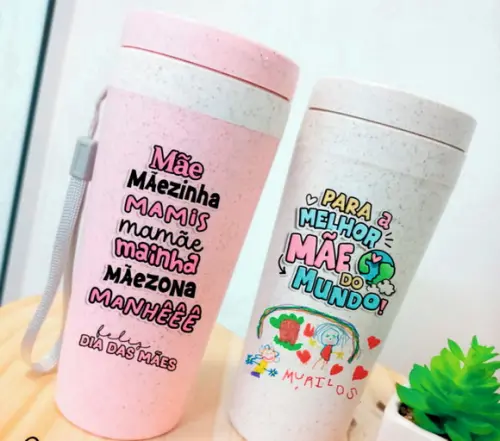 Copo Fibra de Bambu 350ml Personalizado Térmico