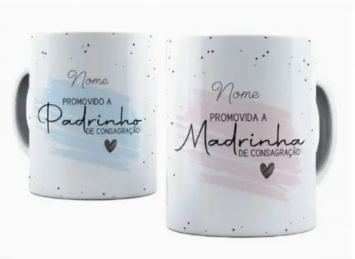 Kit 2 Caneca Padrinhos Consagração