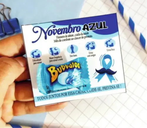 Lembrancinha Novembro Azul Card com Bubbaloo