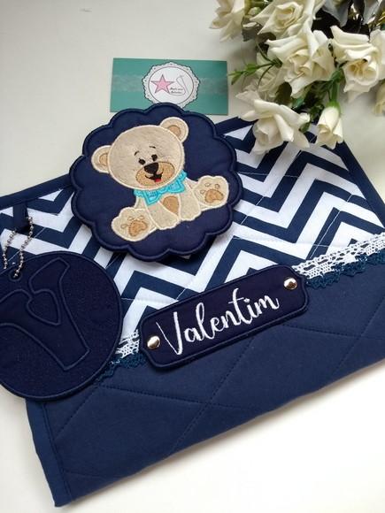 Capa Carteira de Vacina - Urso Azul