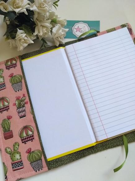 Capa Caderno Tecido - Cactus