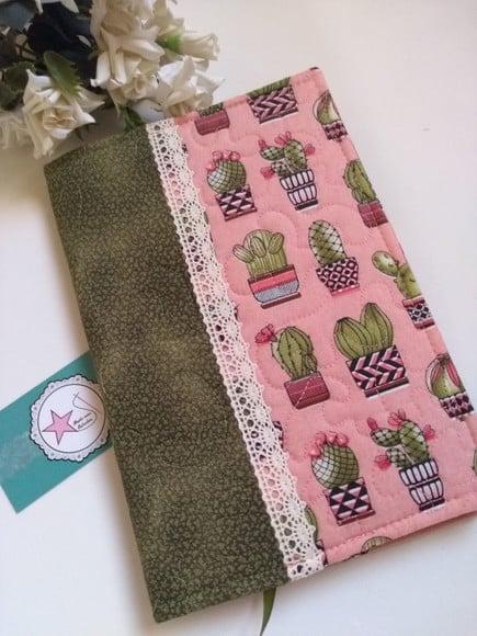 Capa Caderno Tecido - Cactus