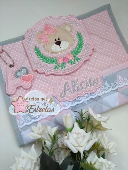 Capa Carteira de Vacina - Ursa Rosa