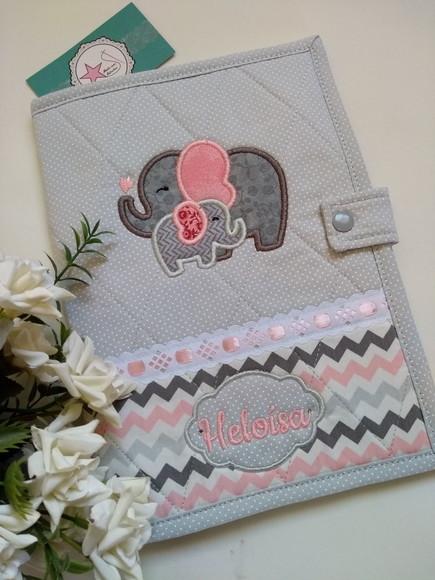 Capa Carteira de Vacina e Documentos - Elefante