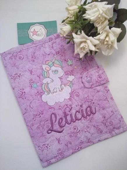 Capa Carteira de Vacina e Documentos - Unicórnio