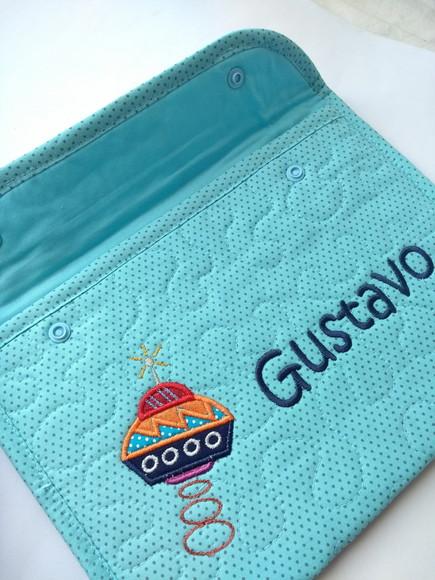 Capa Carteira de Vacina e Documentos Disco Voador- Envelope