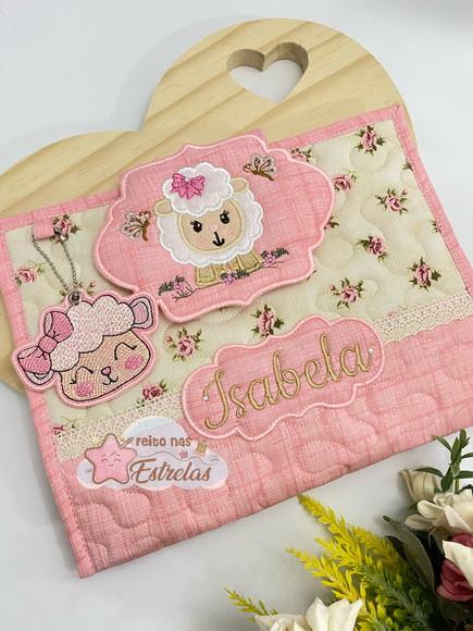 Capa Carteira de Vacinas Ovelha rosa