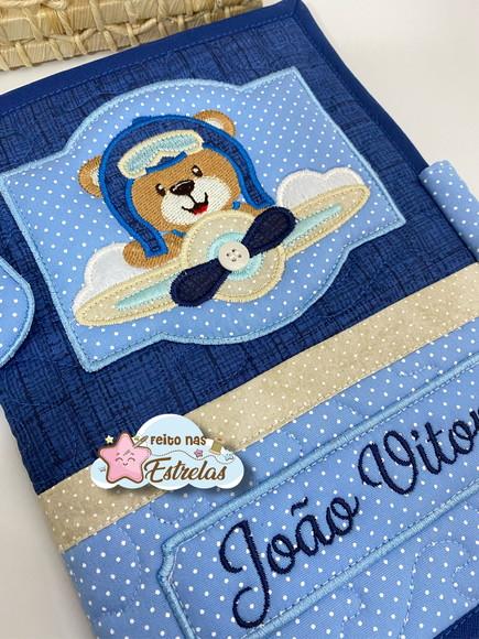 Capa Carteira de Vacinas Urso Aviador