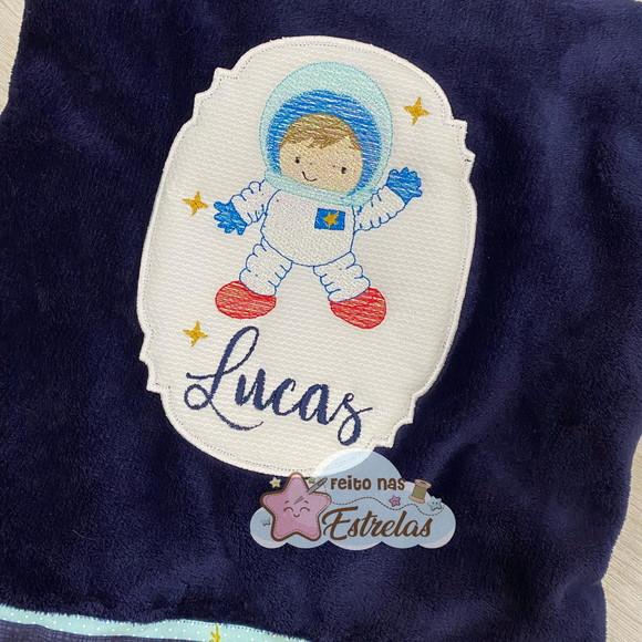 Cobertor Bebê Personalizado Astronauta Cor a Escolher