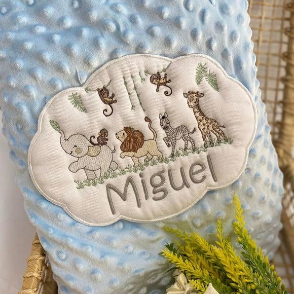 Cobertor infantil pipoquinha personalizado Safari