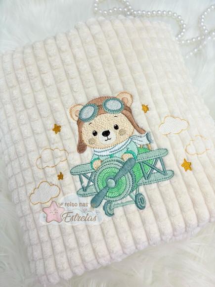 Cobertor Bebê Urso Aviador