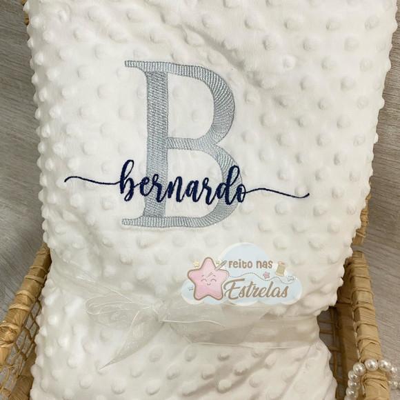 Cobertor para Bebê Pipoquinha Personalizado Inicial