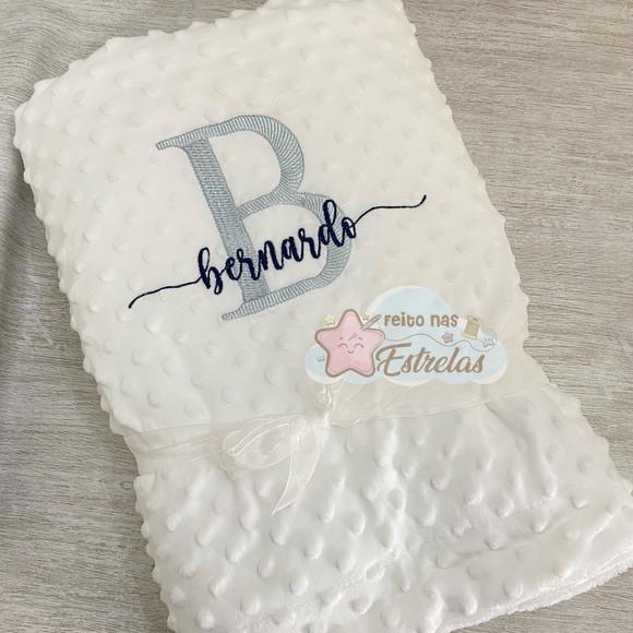 Cobertor para Bebê Pipoquinha Personalizado Inicial